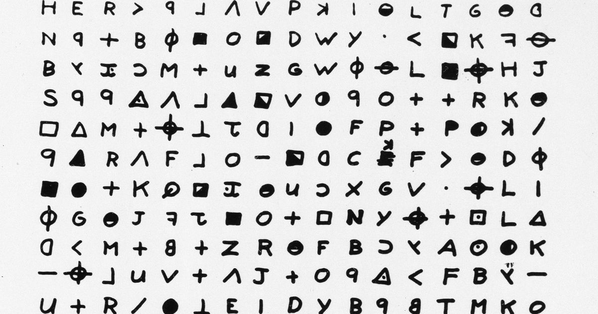 This is a copy of the cryptogram sent to the San Francisco Chronicle on Nov. 11, 1969, by the Zodiac Killer.