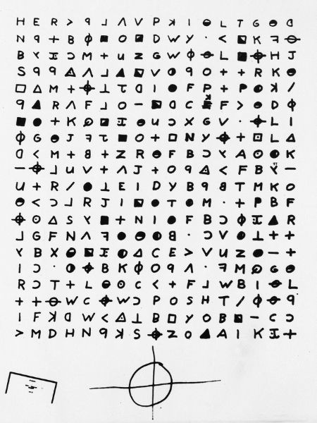 This is a copy of the cryptogram sent to the San Francisco Chronicle on Nov. 11, 1969, by the Zodiac Killer.