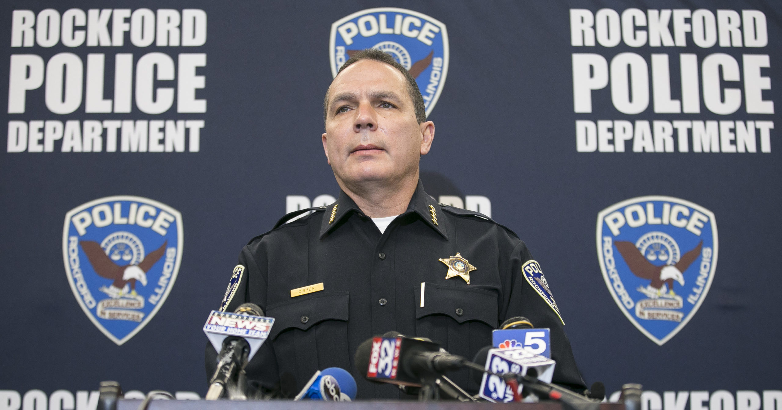 Rockford Police Chief Dan O'Shea speaks during a news conference on Dec. 27, 2020, in Rockford, Illinois.