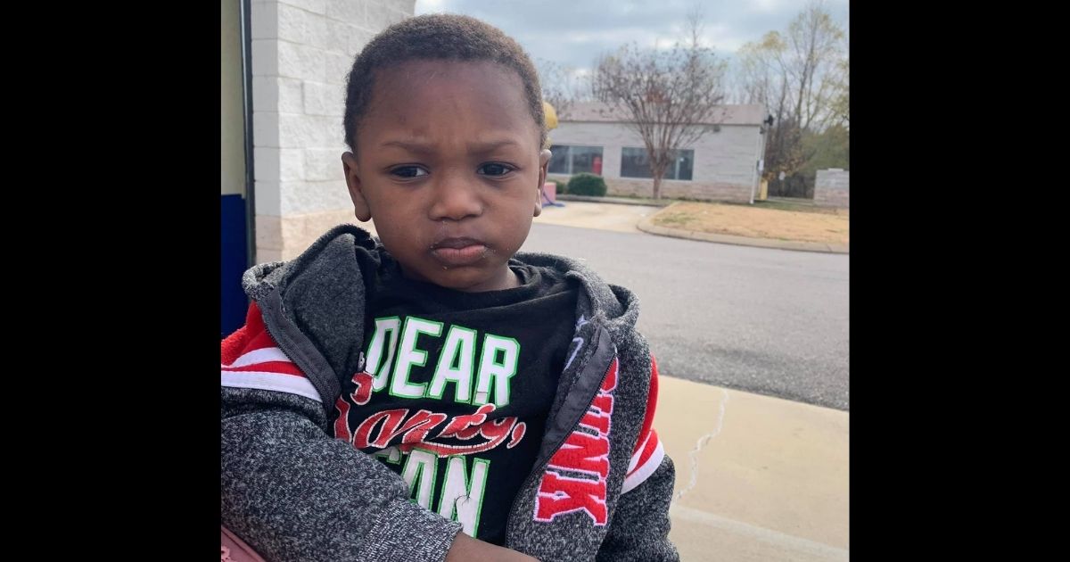 A 2-year-old boy who was abandoned at a Goodwill in Southaven, Mississippi, on Monday, is pictured above.
