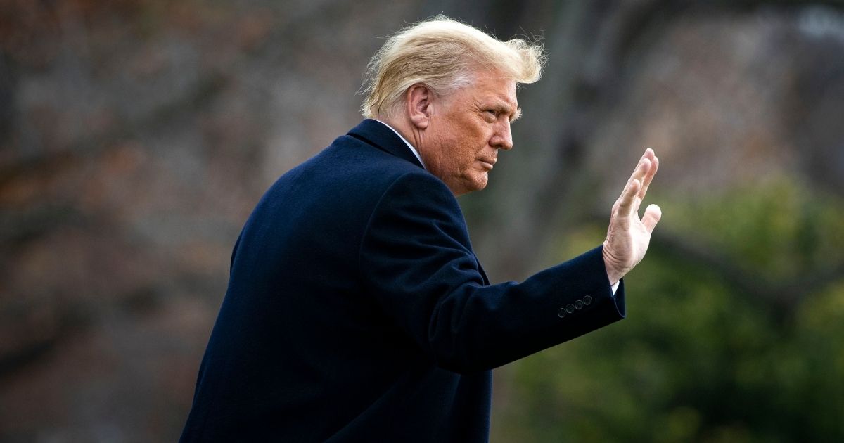 President Donald Trump waves as he departs from the White House on Dec. 12, 2020, in Washington, D.C.