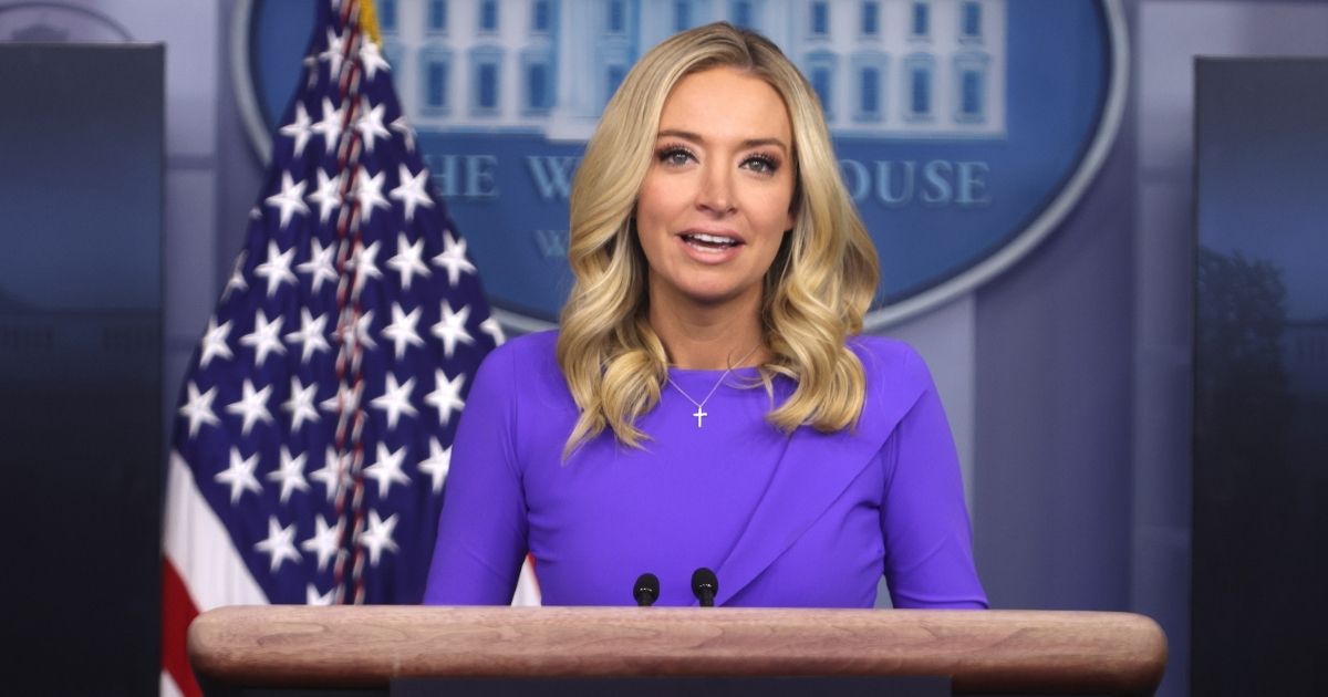 White House press secretary Kayleigh McEnany speaks during a briefing at the White House on Dec.15, 2020, in Washington, D.C.