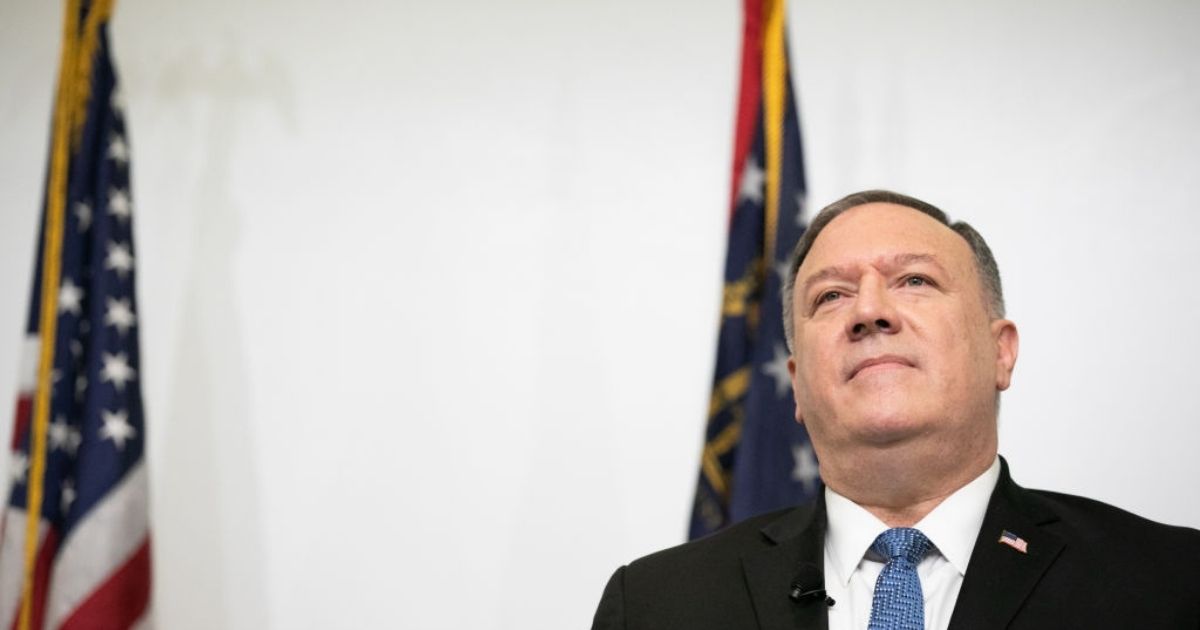 Secretary of State Mike Pompeo gives remarks at Georgia Tech on Dec. 9, 2020, in Atlanta.