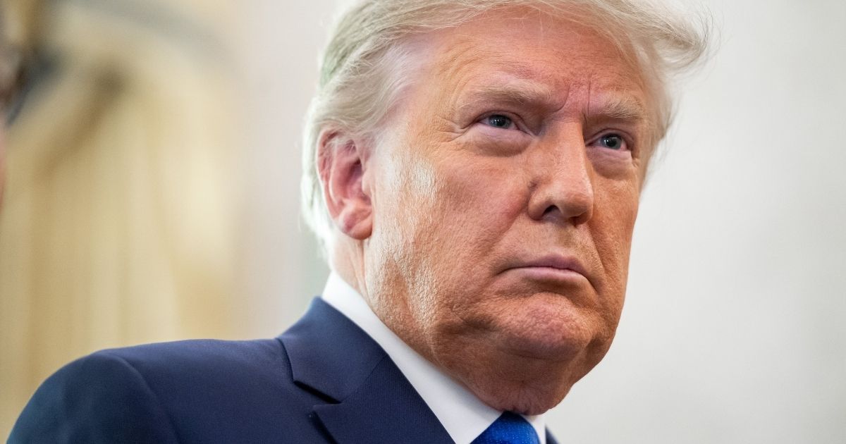 President Donald Trump looks on during a ceremony in the Oval Office of the White House in Washington, D.C., on Dec, 7, 2020.