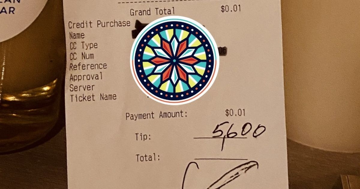 A receipt showing the $5,600 tip left by 'Billy' for the staff at Souk Mediterranean Kitchen & Bar in Toledo, Ohio.