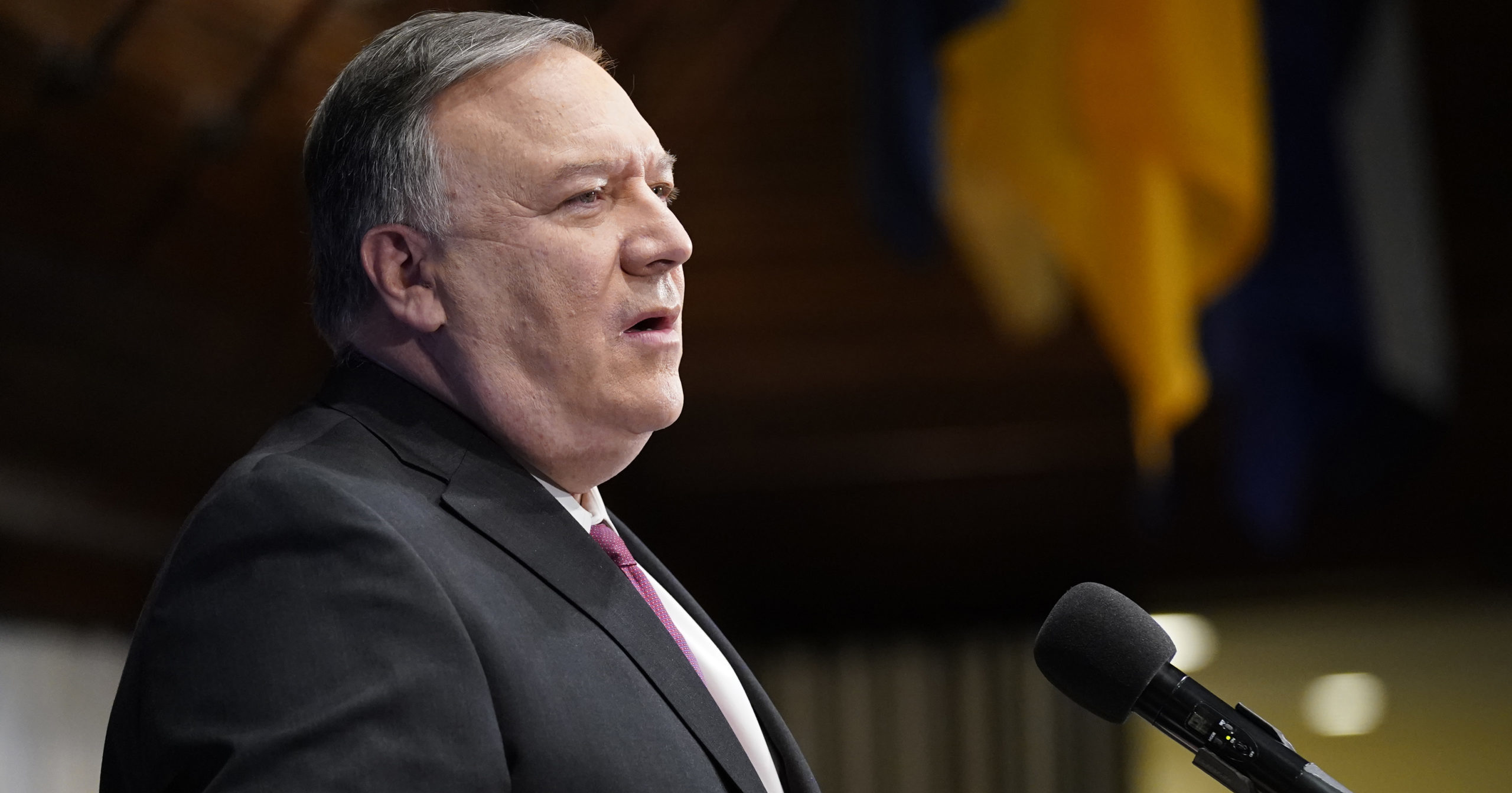 Secretary of State Mike Pompeo speaks at the National Press Club in Washington, D.C., on Jan. 12, 2021.