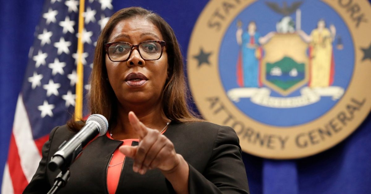 New York State Attorney General Letitia James takes a question at a news conference Aug. 6 in New York City.