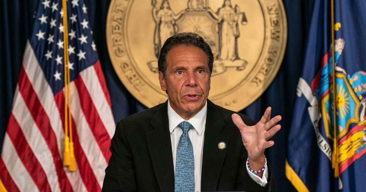 New York Gov. Andrew Cuomo speaks during his daily media briefing July 23 in New York City.
