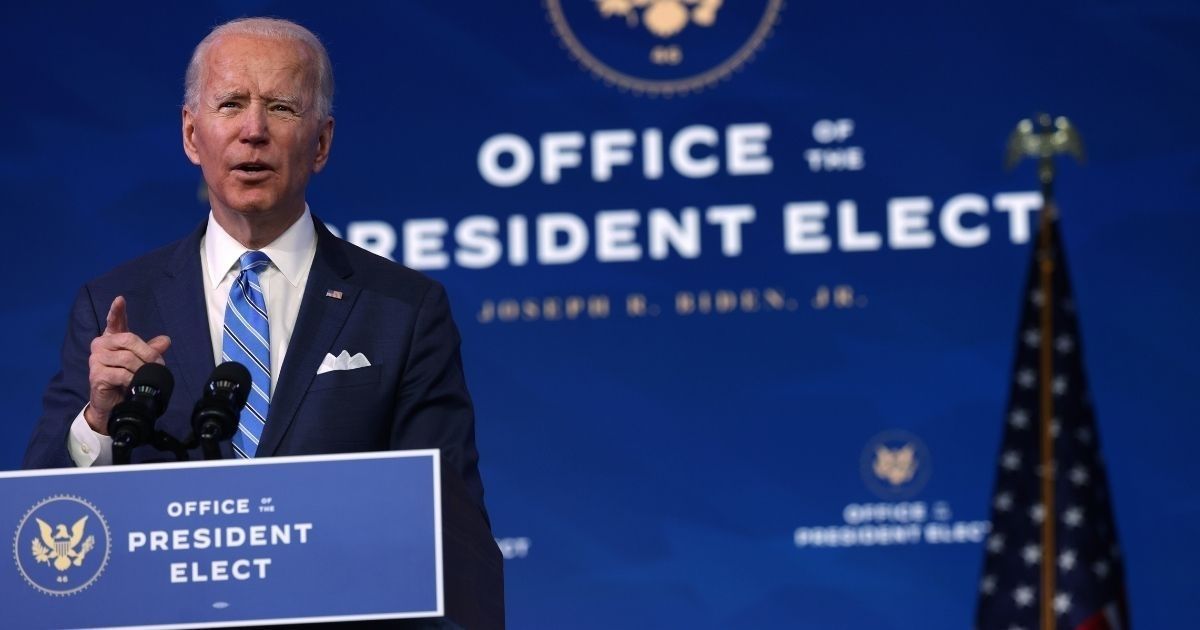 President-elect Joe Biden speaks as he lays out his plan for combating the coronavirus and jump-starting the nation’s economy at the Queen Theater on Thursday in Wilmington, Delaware.