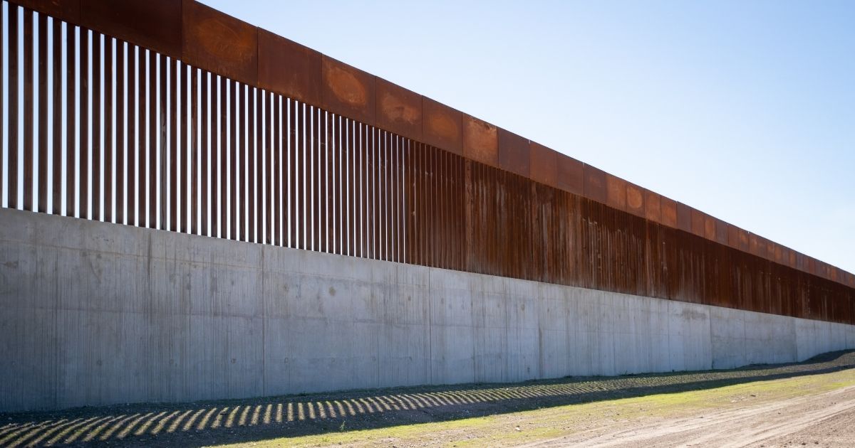 Recently constructed panels of the new border wall system project are seen near McAllen, Texas, on Oct. 30.