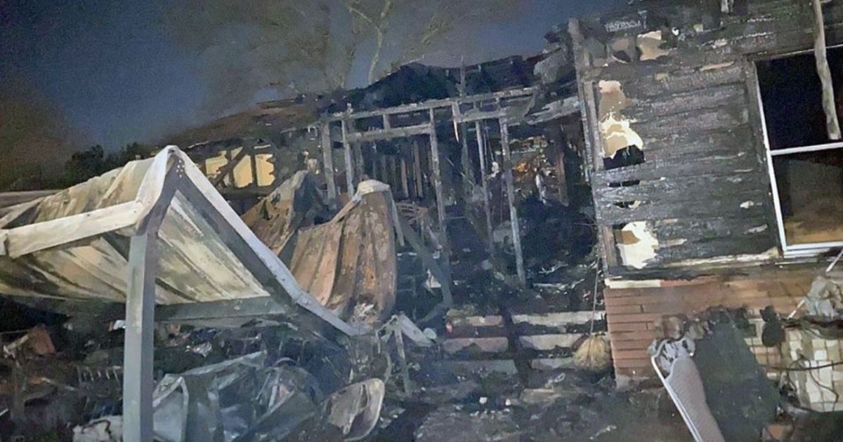 This image features the house that a Waco, Texas, family was living in that caught fire on Friday.
