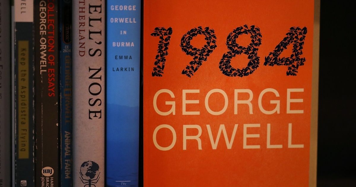 A copy of George Orwell's novel '1984' is displayed at The Last Bookstore on Jan. 25, 2017, in Los Angeles, California.