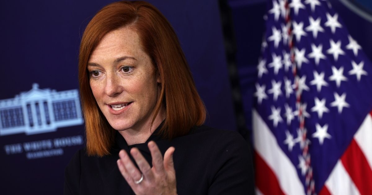 White House press secretary Jen Psaki participates in a White House media briefing at the James Brady Press Briefing Room of the White House on Friday in Washington, D.C.