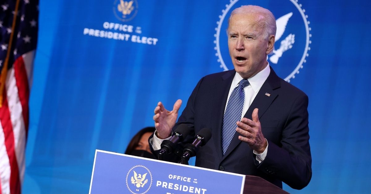 President-elect Joe Biden delivers remarks before announcing his choices for attorney general and other leaders of the Justice Department at The Queen theater Thursday in Wilmington, Delaware.