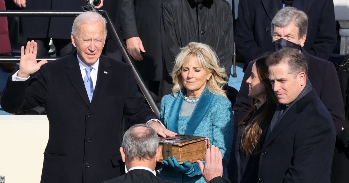 Joe Biden is sworn in as U.S. president during his inauguration on the West Front of the U.S. Capitol on Wednesday in Washington, D.C.