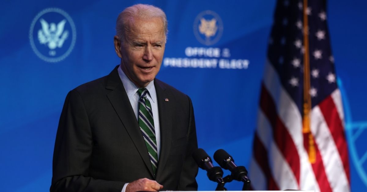 President-elect Joe Biden speaks during an announcement Saturday at the Queen theater in Wilmington, Delaware.