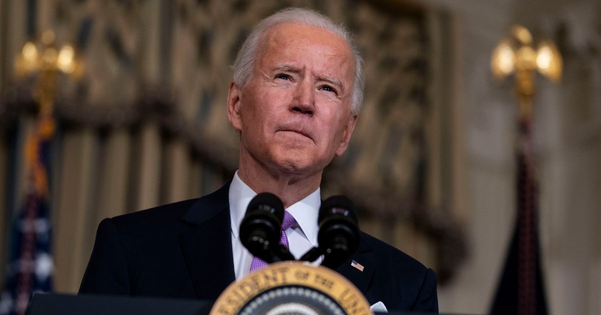 President Joe Biden speaks about his racial equity agenda in the State Dining Room of the White House in Washington, D.C., on Tuesday.