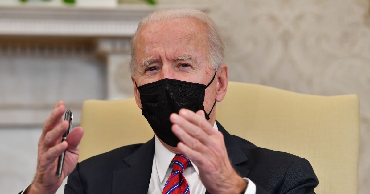 President Joe Biden speaks in the Oval Office of the White House in Washington, D.C., on Friday.