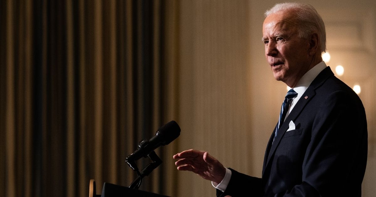 President Joe Biden speaks about climate change issues in the State Dining Room of the White House on Thursday in Washington, D.C.