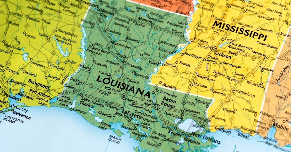 A map of Louisiana is seen in the stock image above.