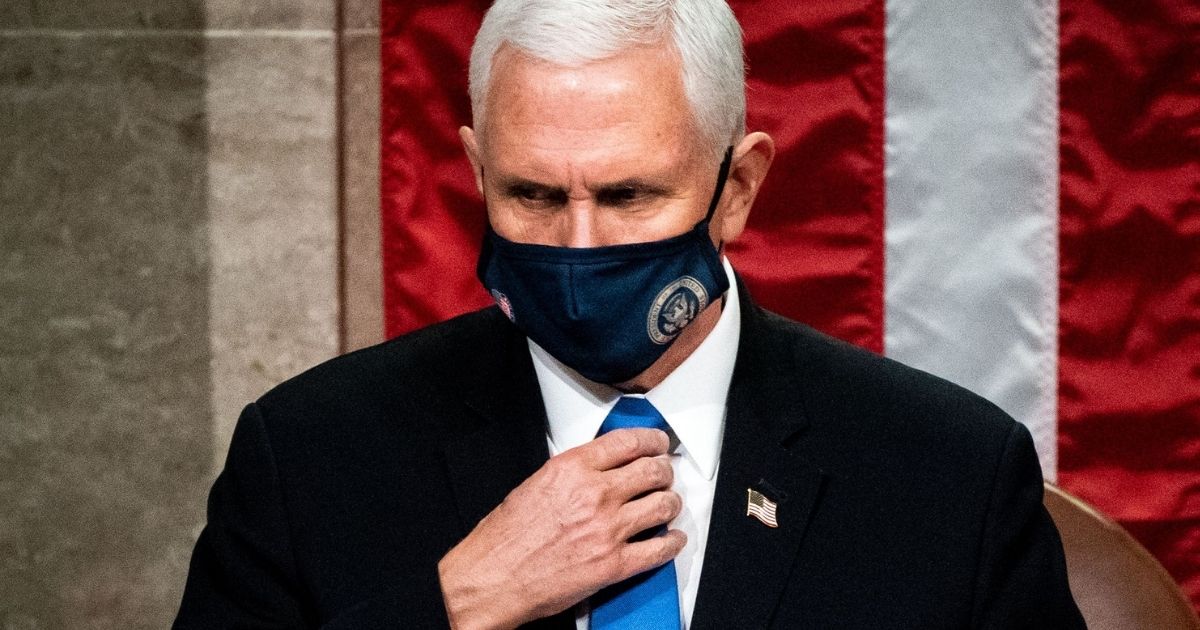 Vice President Mike Pence presides over a Joint session of Congress to certify the 2020 Electoral College results Wednesday after supporters of President Donald Trump stormed the Capitol earlier in the day in Washington.