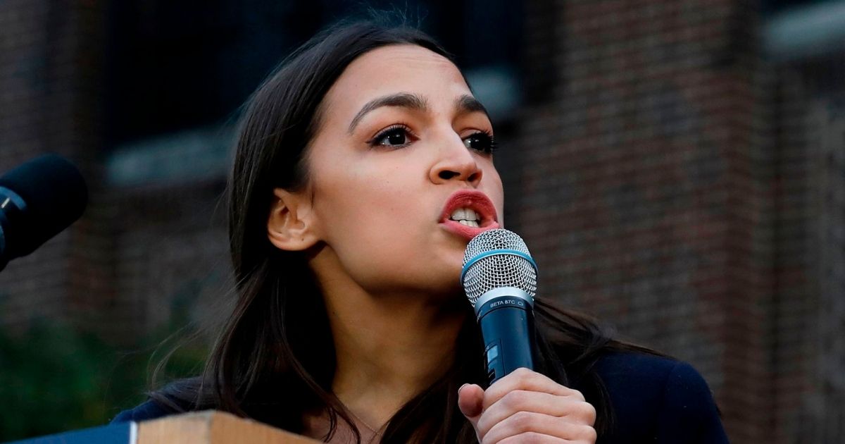 Democratic Rep. Alexandria Ocasio-Cortez of New York speaks during a campaign rally for Vermont Sen. Bernie Sanders in the Diag at the University Michigan in Ann Arbor on March 8.
