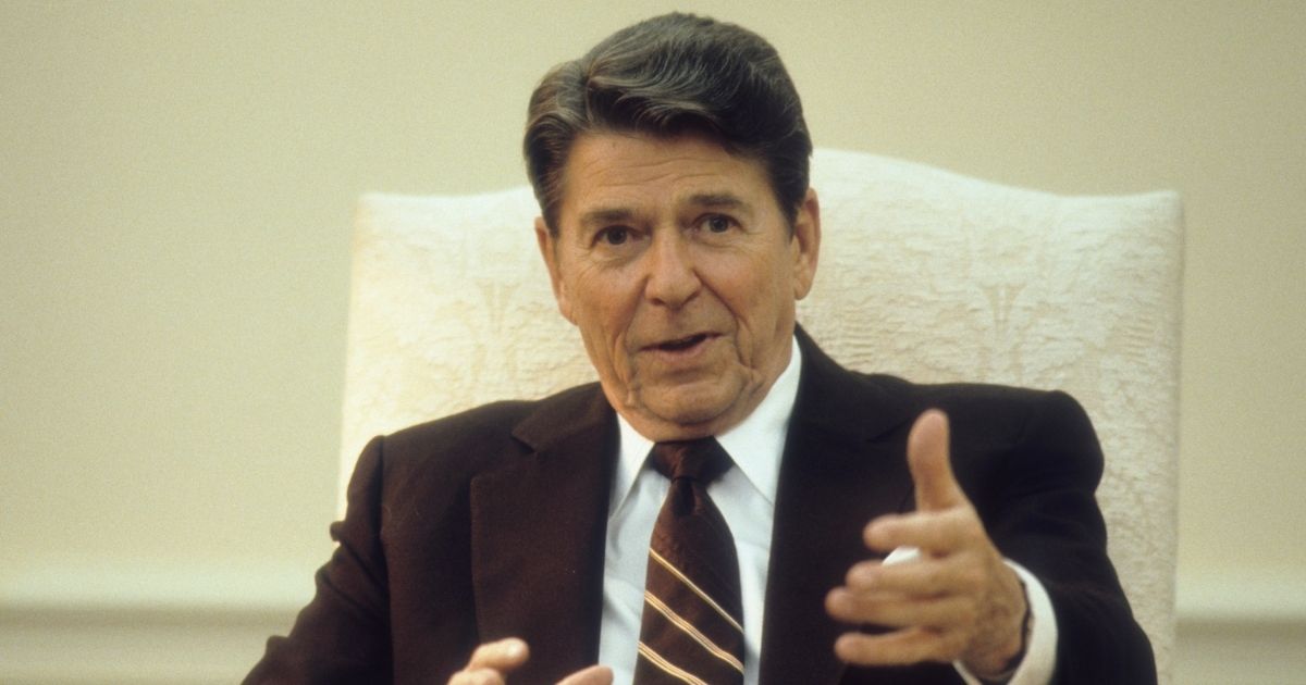 President Ronald Reagan is pictured during an interview in the Oval Office in May 1982.