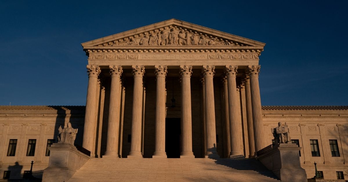 The U.S. Supreme Court stands on Dec. 11, 2020, in Washington, D.C.