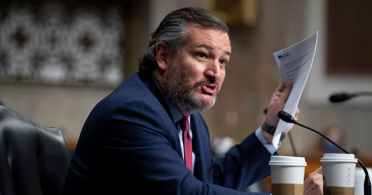 Texas Republican Sen. Ted Cruz questions United States Ambassador to the United Nations nominee Linda Thomas-Greenfield during for her confirmation hearing before the Senate Foreign Relations Committee on Capitol Hill on Wednesday.