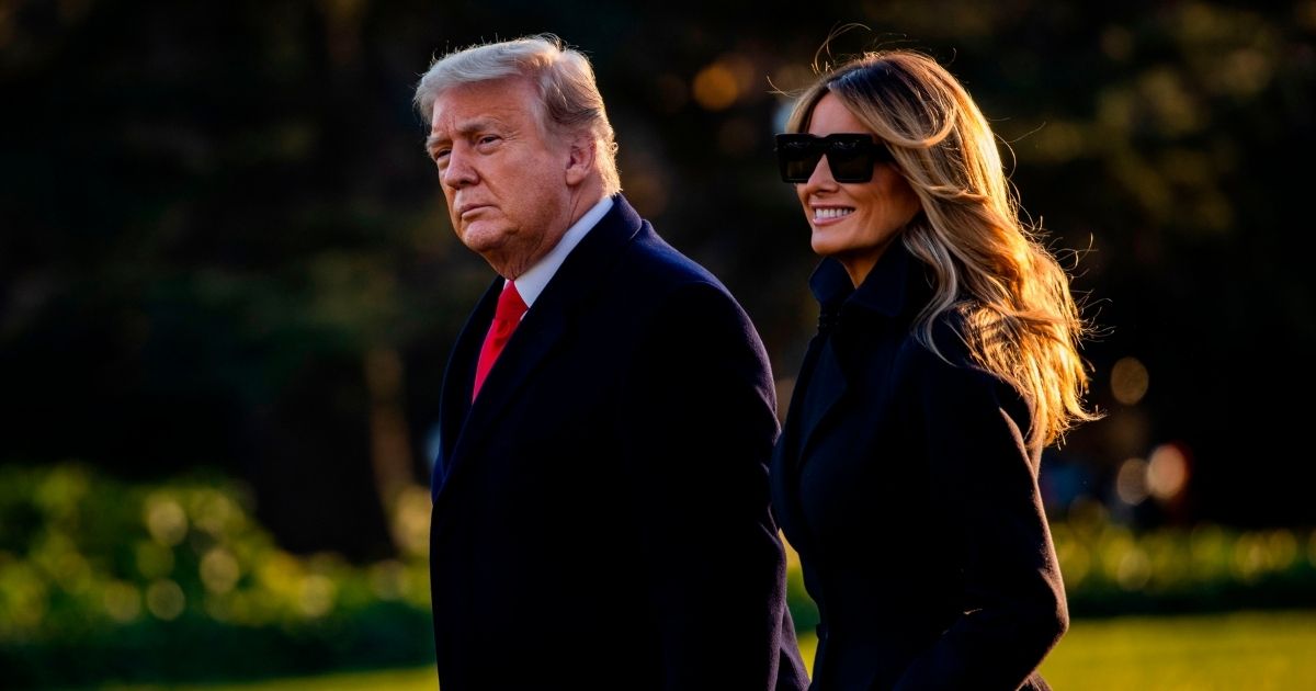 President Donald Trump and first lady Melania Trump are pictured heading from the White House to the Trump home in Mar-a-Lago, Florida,