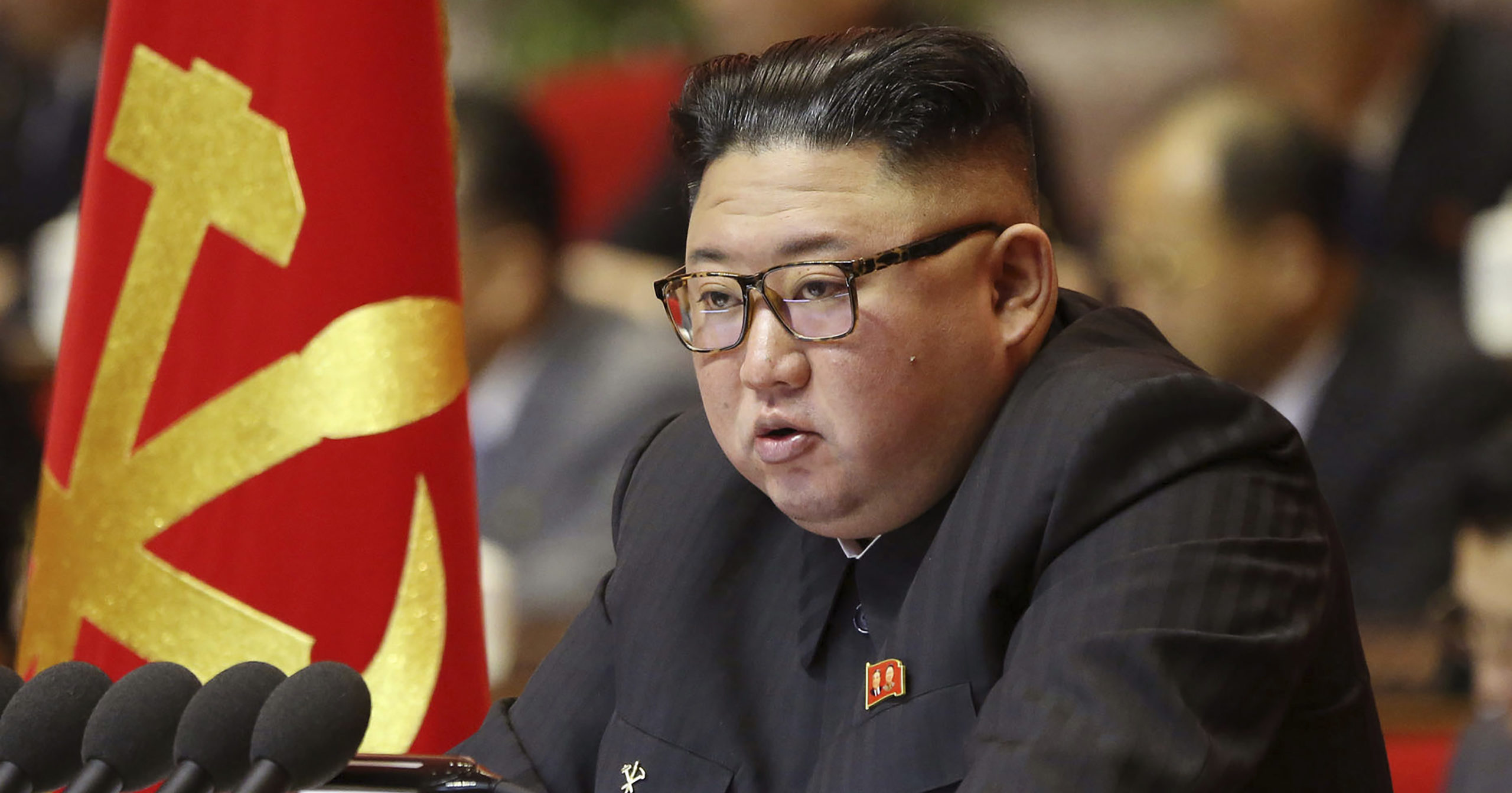 Kim Jong Un attends a ruling party congress in Pyongyang, North Korea, on Jan. 6, 2021.