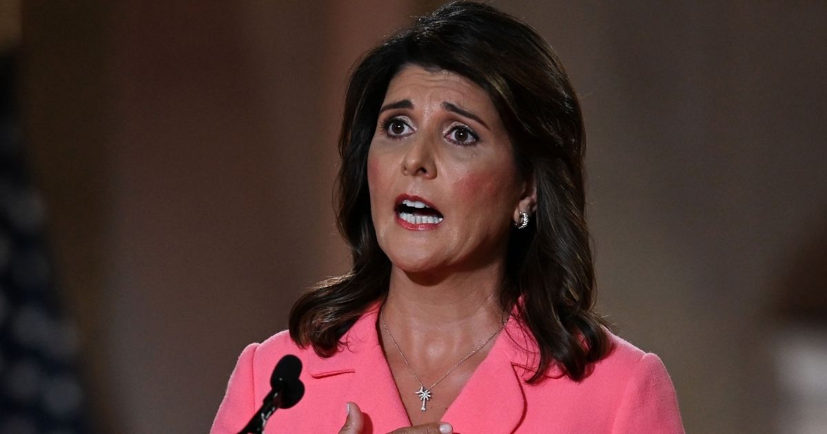 Former Ambassador to the United Nations Nikki Haley speaks during the first day of the Republican National Convention on Aug. 24, 2020, in Washington, D.C.