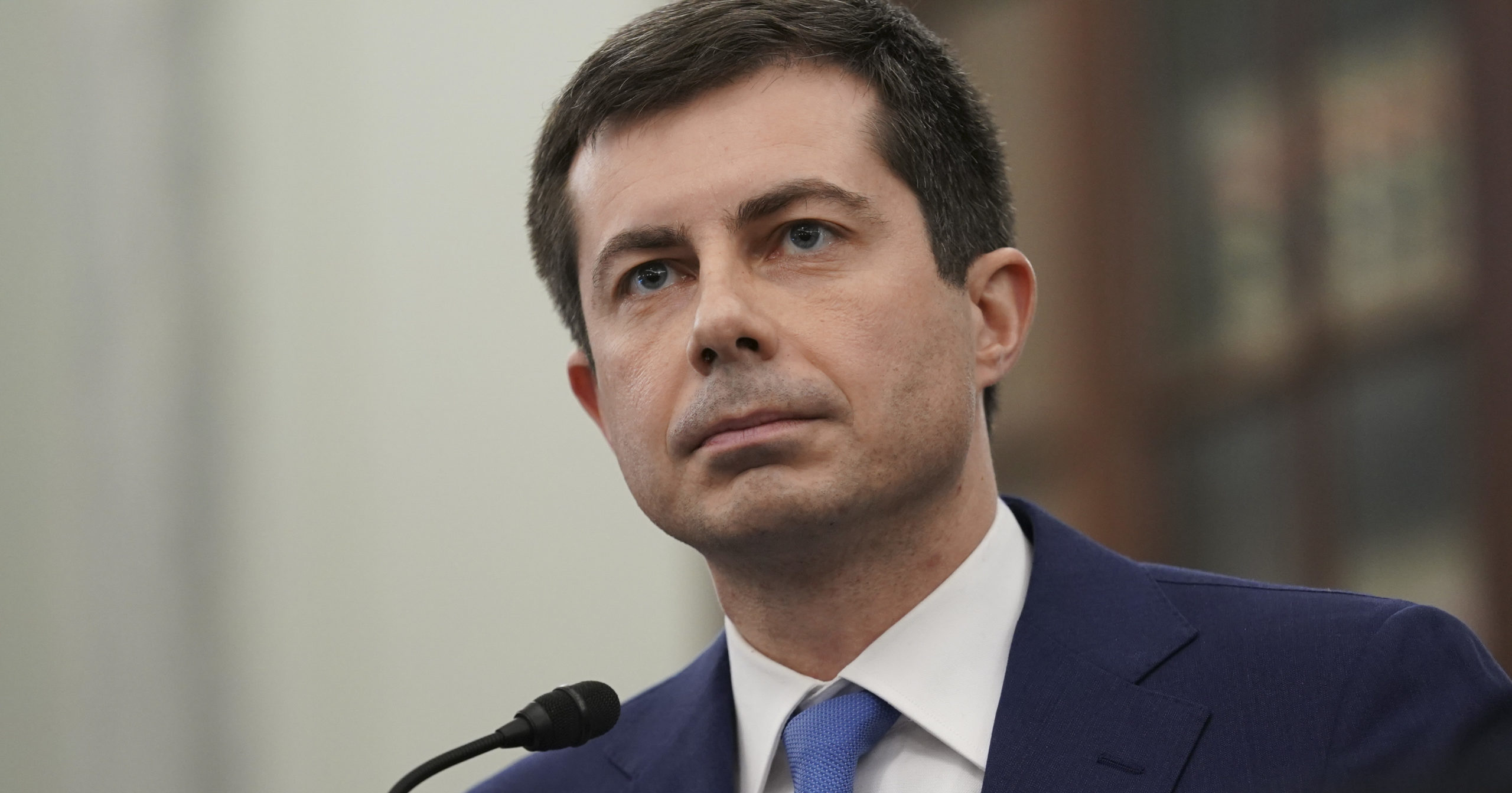 Pete Buttigieg speaks during a Senate Commerce, Science and Transportation Committee confirmation hearing on Capitol Hill in Washington, D.C., on Jan. 21, 2021.