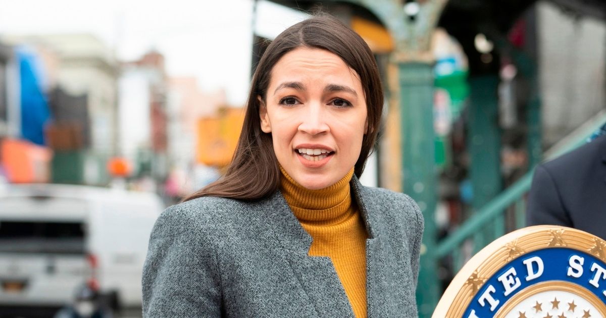 Democratic Rep. Alexandria Ocasio-Cortez of New York speaks during a news conference in the Corona neighborhood of Queens on April 14, 2020, in New York City.