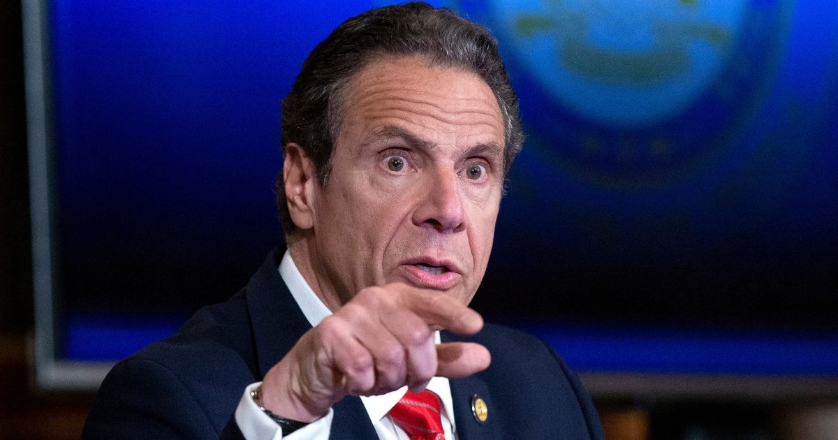 New York Gov. Andrew Cuomo gestures during a news conference May 1 in Albany.