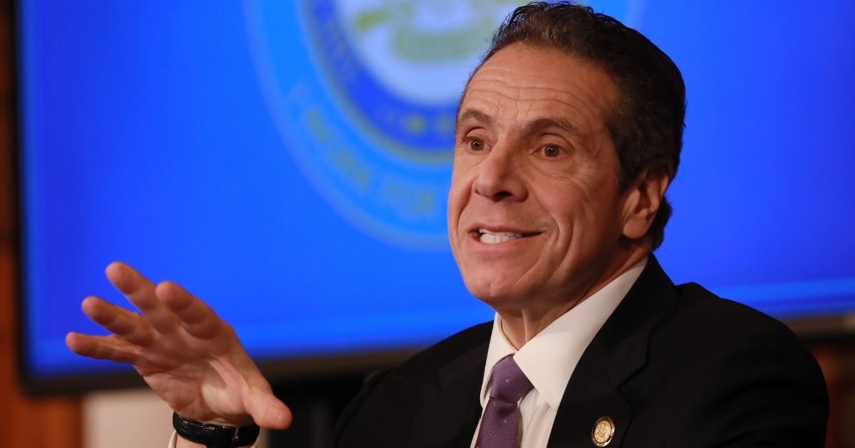 New York Gov. Andrew Cuomo speaks during a news briefing about the coronavirus on April 17 in Albany.