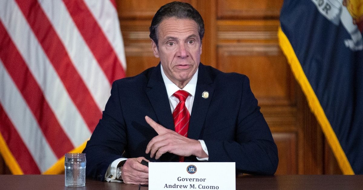 New York Gov. Andrew Cuomo speaks during his daily news briefing May 1 in Albany.