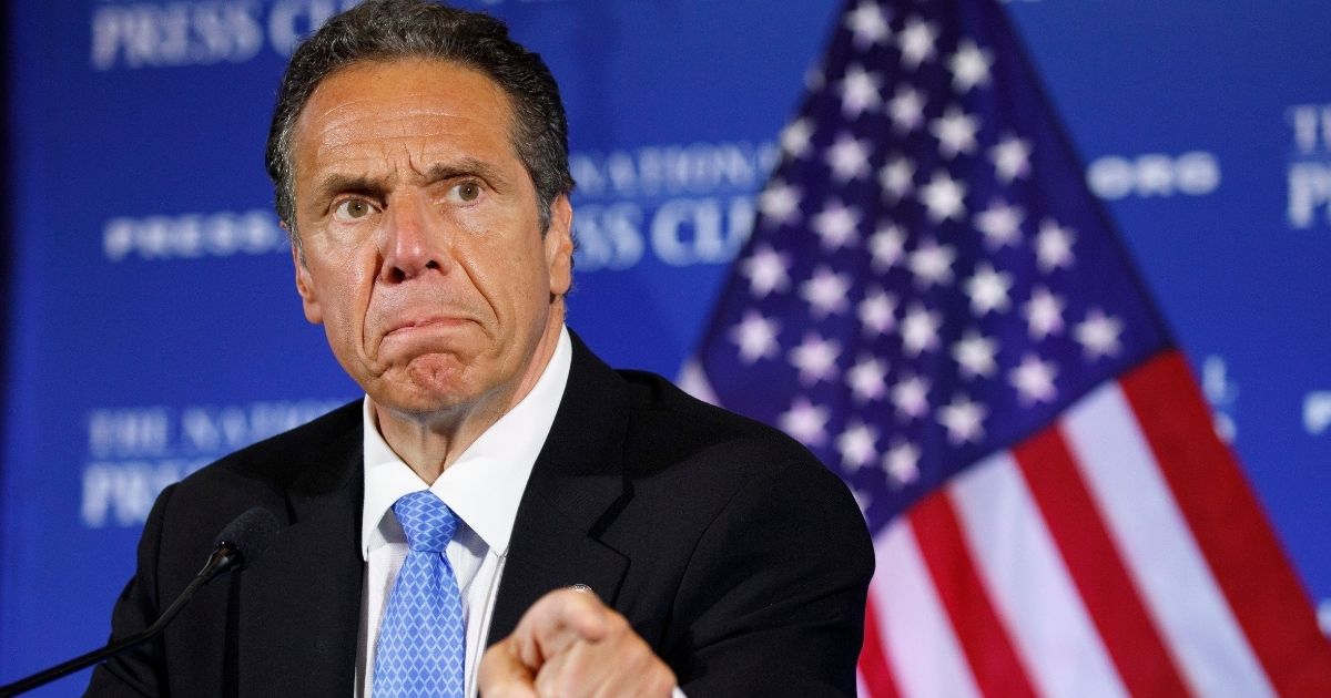 New York Gov. Andrew Cuomo speaks during a news conference on May 27, 2020, at the National Press Club in Washington.