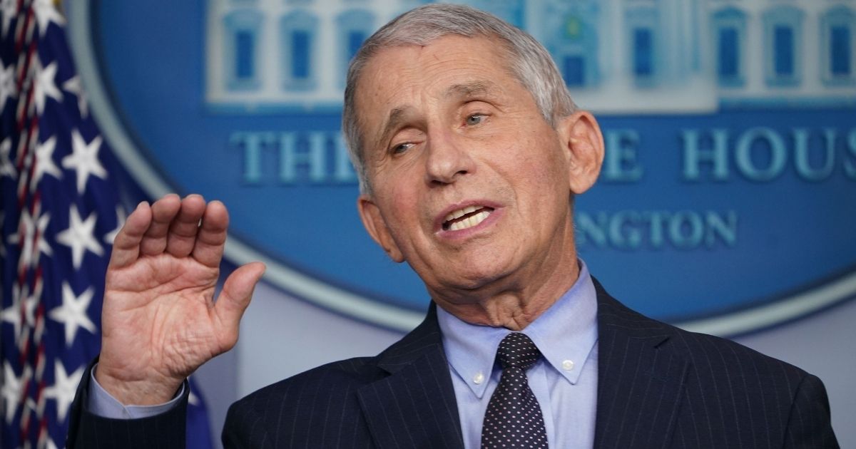 Director of the National Institute of Allergy and Infectious Diseases Anthony Fauci speaks during the daily briefing in the Brady Briefing Room of the White House in Washington, D.C on Jan. 21, 2021.