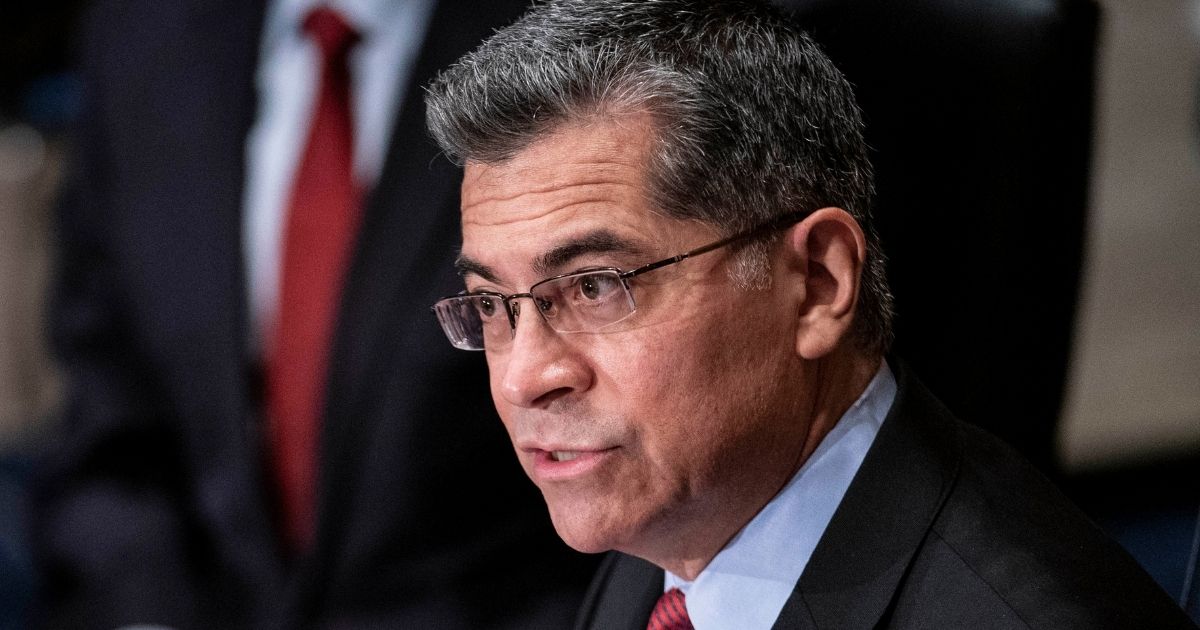 Xavier Becerra, President Joe Biden's nominee for secretary of health and human services, testifies at his confirmation hearing Tuesday before the Senate Health, Education, Labor and Pensions Committee on Capitol Hill in Washington.