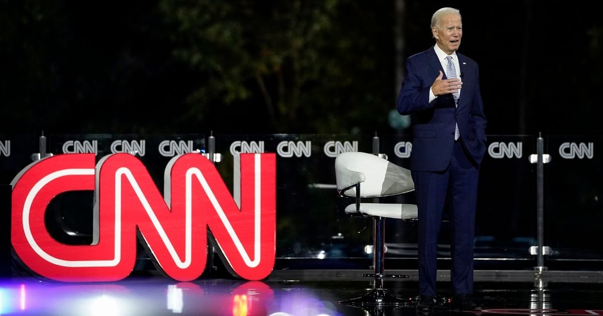 Then-Democratic presidential nominee and former Vice President Joe Biden participates in a CNN town hall event on September 17, 2020, in Moosic, Pennsylvania.