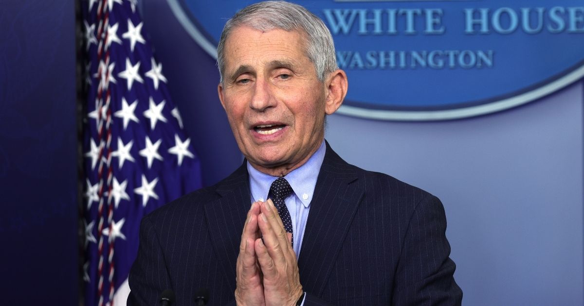 Dr. Anthony Fauci, director of the National Institute of Allergy and Infectious Diseases, speaks during a White House news briefing in the James Brady Press Briefing Room of the White House in Washington on Jan. 21.