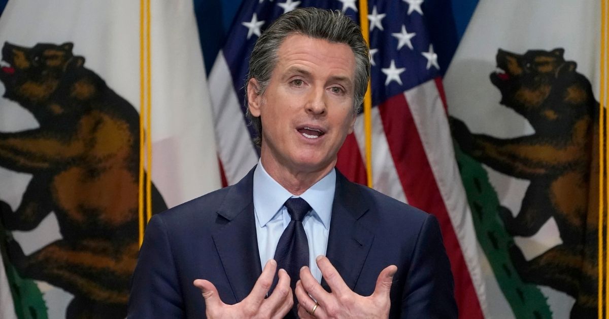 California Gov. Gavin Newsom outlines his 2021-2022 state budget proposal during a news conference in Sacramento, California, on Jan. 8, 2021.