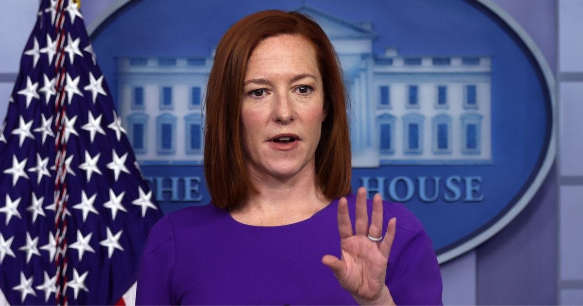 White House press secretary Jen Psaki speaks during a news briefing in the James Brady Press Briefing Room of the White House in Washington on Wednesday.