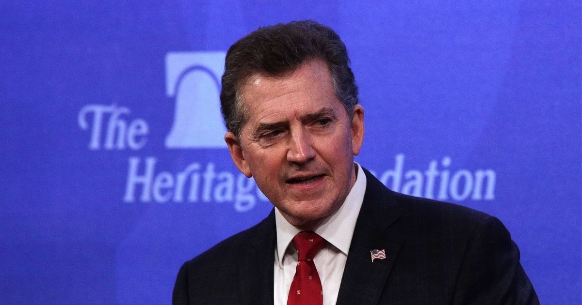Jim DeMint, then president of The Heritage Foundation, speaks as he introduces former Speaker of the House Newt Gingrich during a discussion on Dec. 13, 2016, in Washington, D.C.