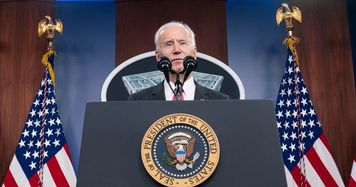 President Joe Biden speaks at the Pentagon on Wednesday in Washington, D.C.