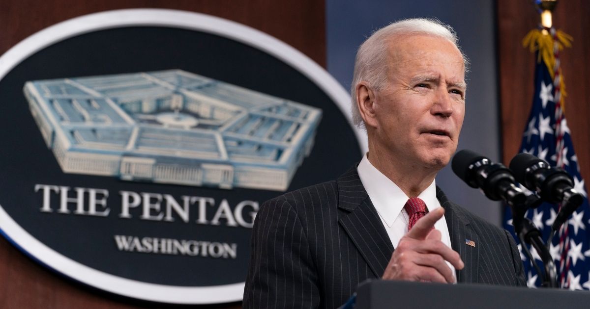 President Joe Biden speaks at the Pentagon on Wednesday in Washington, D.C.