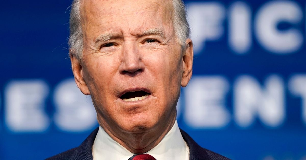 Then-President-elect Joe Biden announces members of his climate and energy appointments at The Queen theater on Dec. 19, 2020, in Wilmington, Delaware.