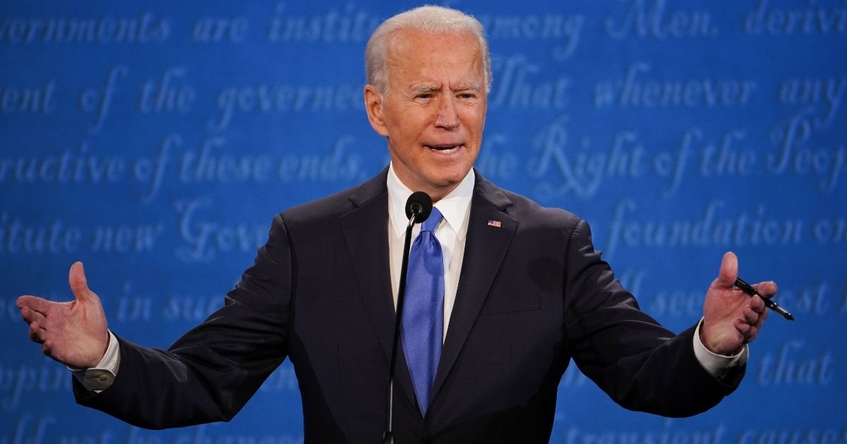 Then-candidate Joe Biden speaks during the final presidential debate at Belmont University in Nashville, Tennessee, on Oct. 22, 2020.