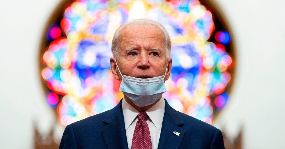 Then-Democratic presidential candidate Joe Biden meets with clergy members and community activists at Bethel AME Church in Wilmington, Delaware, on June 1, 2020.